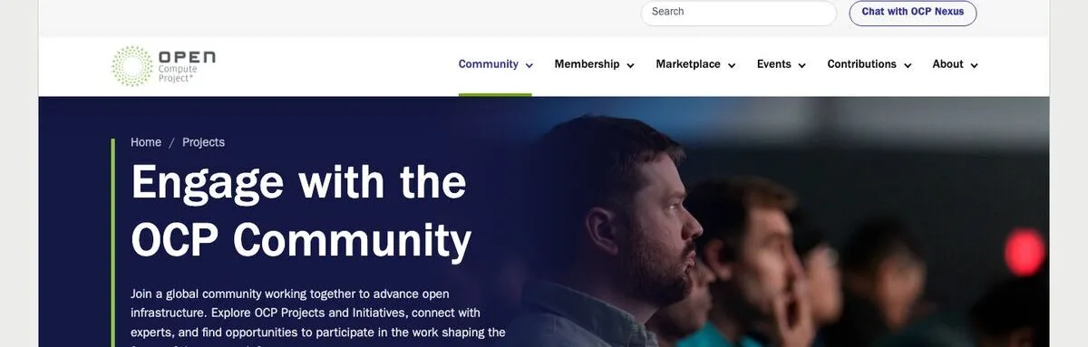 Open Compute Project section header design